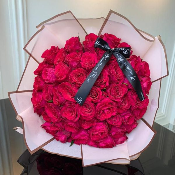 50 Roses Bouquet (Hot Pink)